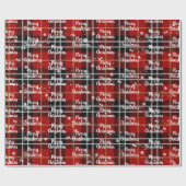 Snowflakes op tartan cadeaupapier (Vlak)
