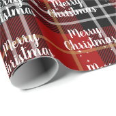 Snowflakes op tartan cadeaupapier (Rol Hoek)