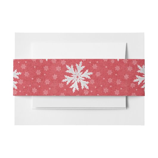 Snowflakes op uitnodiging van kerstavond Napkins T Uitnodigingen Wikkel (Voorkant Voorbeeld)