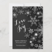 Snowflakes op zwarte kerst, niet-foto feestdagenkaart (Voorkant)
