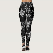 Snowflakes op zwarte winterkerst leggings (Achterkant)