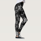 Snowflakes op zwarte winterkerst leggings (Rechts)