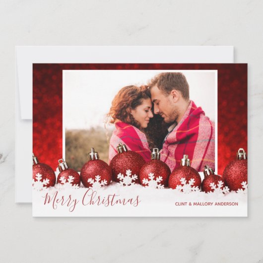 Snowflakes Ornamenten Kerstmis Feestdagenkaart (Voorkant)