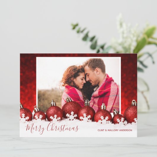 Snowflakes Ornamenten Kerstmis Feestdagenkaart (Staand voorkant)