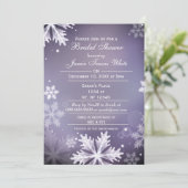Snowflakes Paars Winter Vrijgezellenfeest Kaart (Staand voorkant)