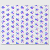 Snowflakes Paarse kerstpatronen Feestdagen Cadeaupapier (Vlak)