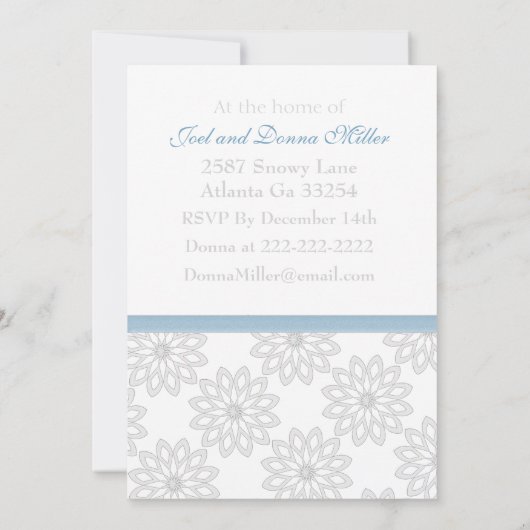 Snowflakes Party-uitnodigingen Kaart (Achterkant)