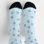Snowflakes Pastel Blue Baby Blue Snow Stijlvol Sokken (Top)