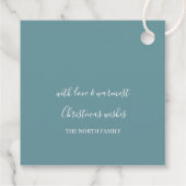 Snowflakes Patroon Blauwgroen ID846 Bedankjes Labels (Achterkant)