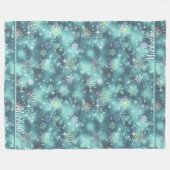 Snowflakes Patroon Blauwgroen ID846 Fleece Deken (Voorkant (Horizontaal))