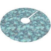 Snowflakes Patroon Blauwgroen ID846 Kerstboom Rok (Gekanteld)