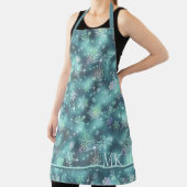  Snowflakes Patroon Blauwgroen ID846 Schort (Insitu)