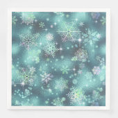  Snowflakes Patroon Blauwgroen ID846 Servet (Voorkant)