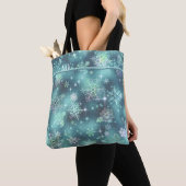 Snowflakes Patroon Blauwgroen ID846 Tote Bag (Dichtbij)