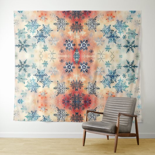  Snowflakes Patroon - Bosbouw Wandkleed (In Situ (horizontaal))