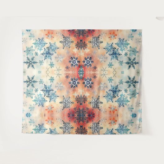 Snowflakes Patroon - Bosbouw Wandkleed (Voorkant (horizontaal))