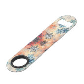 Snowflakes Patroon - Bottelopener Speed Flessenopener (Voorkant Gekanteld)