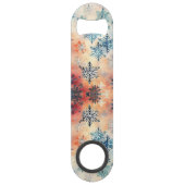 Snowflakes Patroon - Bottelopener Speed Flessenopener (Achterkant)
