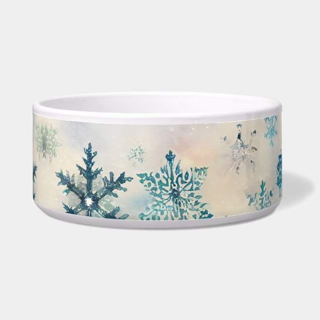  Snowflakes Patroon - Bowl Voerbakje (Voorkant)