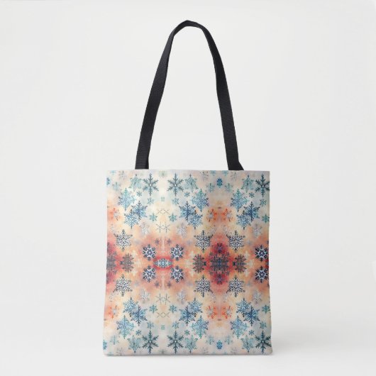  Snowflakes Patroon - Canvas tas (Voorkant)