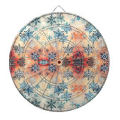 Snowflakes Patroon - Dart Board Dartbord (Voorkant)