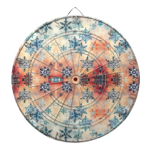  Snowflakes Patroon - Dart Board Dartbord (Voorkant)