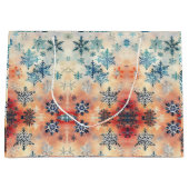  Snowflakes Patroon - Gift Bag Groot Cadeauzakje (Voorkant)