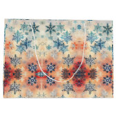  Snowflakes Patroon - Gift Bag Groot Cadeauzakje (Achterkant)