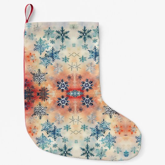  Snowflakes Patroon - kerststop Kleine Kerstsok (Voorkant)
