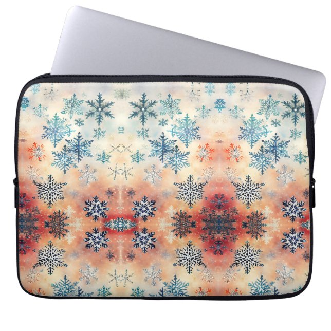  Snowflakes patroon - laptophoes Laptop Sleeve (Voorkant)