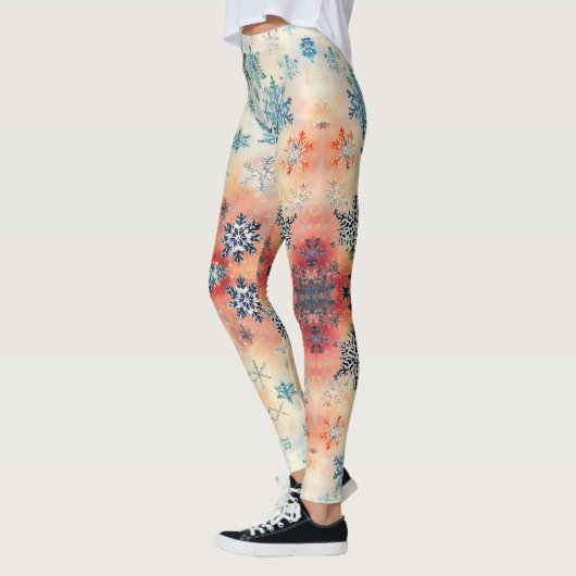  Snowflakes Patroon - Leggings (Links)