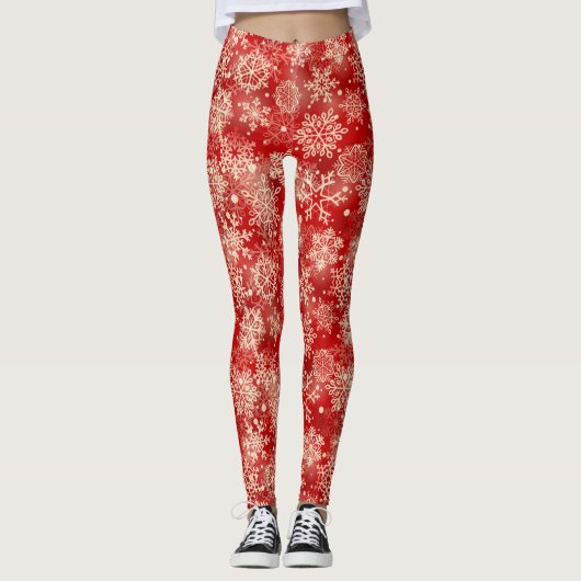 Snowflakes patroon leggings (Voorkant)