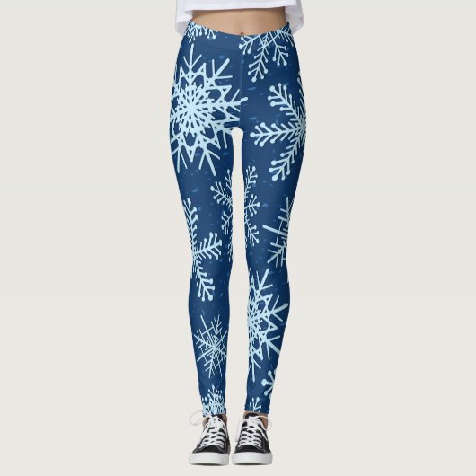 Snowflakes patroon leggings (Voorkant)