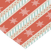 Snowflakes patroon met feestelijke kerstrode stree korte tafelloper (Hoek)