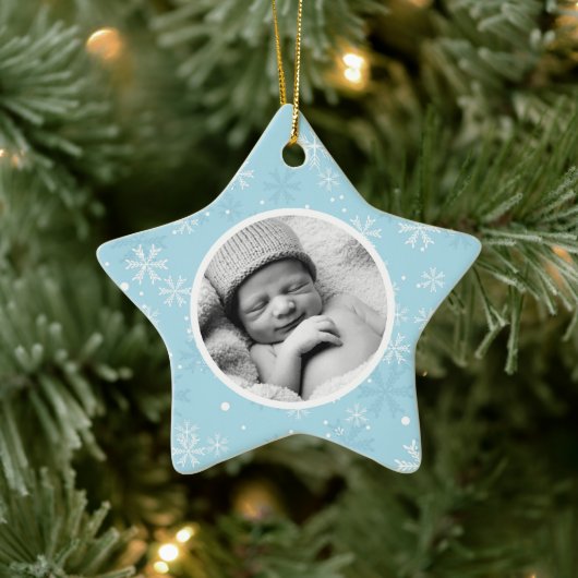 Snowflakes Patroon met kerstmis Keramisch Ornament (Boom)