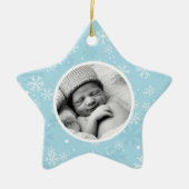 Snowflakes Patroon met kerstmis Keramisch Ornament (Voorkant)