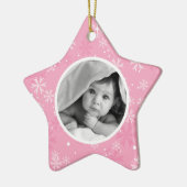 Snowflakes Patroon met kerstmis Keramisch Ornament (Links)