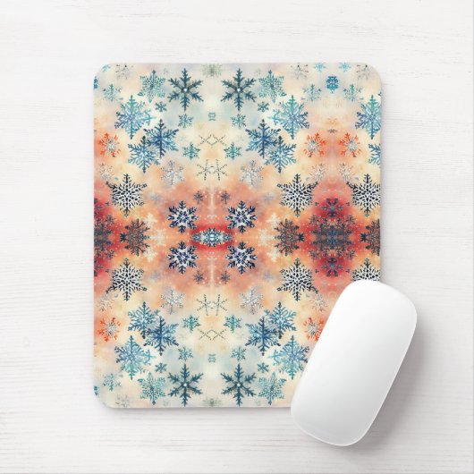  Snowflakes Patroon - Mousepad Muismat (Met muis)