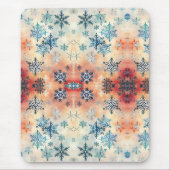  Snowflakes Patroon - Mousepad Muismat (Voorkant)