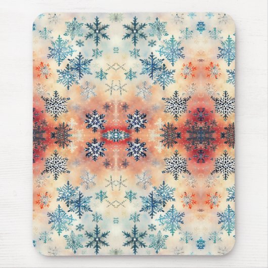 Snowflakes Patroon - Mousepad Muismat (Voorkant)