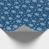 Snowflakes Patroon op blauw Cadeaupapier (Hoek)