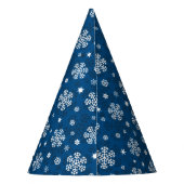 Snowflakes Patroon op blauw Feesthoedjes (Achterkant)