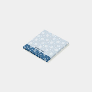 Snowflakes Patroon op blauw Post-it® Notes