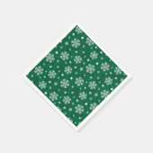 Snowflakes Patroon op Cadmium Green Napkins Servet (Hoek)