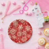 Snowflakes patroon papieren bordje (Feest)