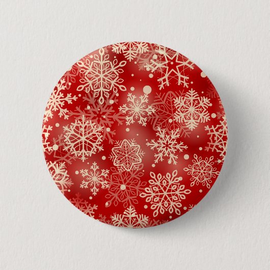 Snowflakes patroon ronde button 5,7 cm (Voorkant)
