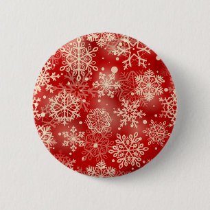 Snowflakes patroon ronde button 5,7 cm