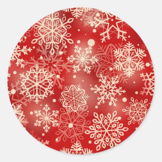 Snowflakes patroon ronde sticker (Voorkant)