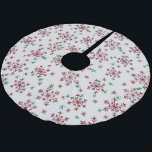 Snowflakes Patroon - Rood en Groen op Zilver Grey Kerstboom Rok<br><div class="desc">Ontwerp van winterFeestdagen - Sneeuwvlokken - Rood en Groen op Zilvergrijze schaduwen. Oorspronkelijk getekend,  dan digitaal bewerkt.</div>