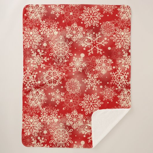 Snowflakes patroon sherpa deken (Voorkant)